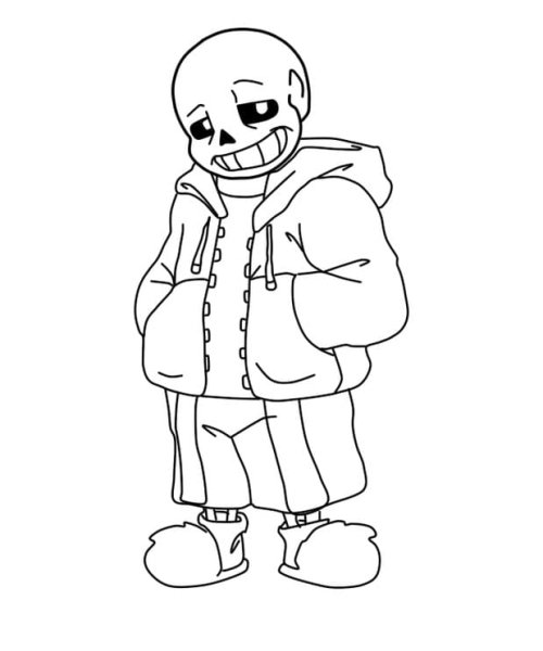 Раскраски андертейл Санс