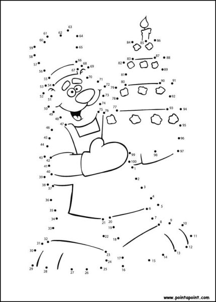 Рисование по точкам новогоднее