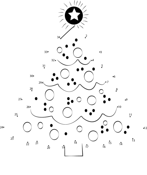 Новогодний рисунок по цифрам