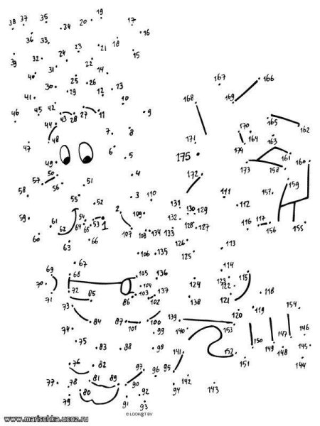 Цифры по обводке с рисунками