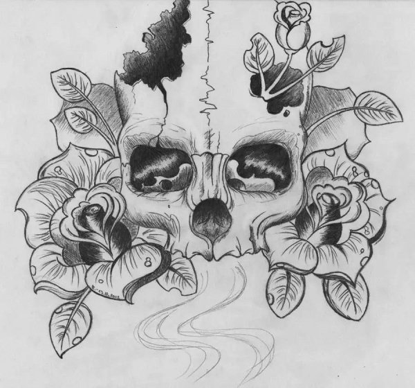 Фантастический цветок набросок