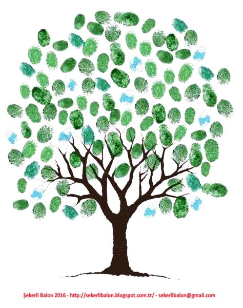 Дерево для рисования пальчиками