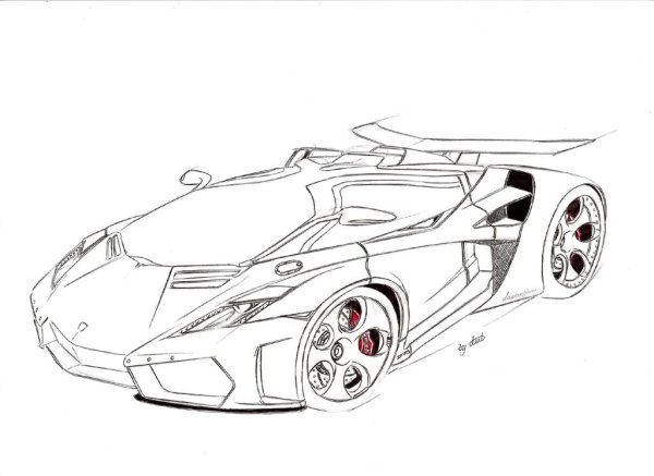 Раскраска для мальчиков Ламборджини авентадор