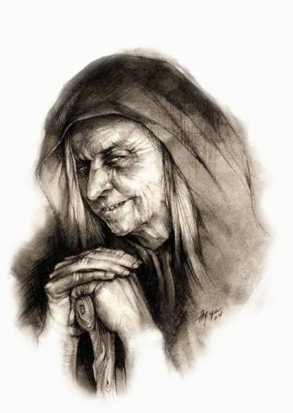 Баба Яга страшная рисунок