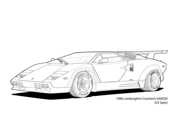 Lamborghini Countach lp500s чертеж
