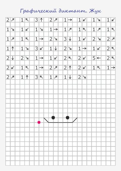 Графический диктант по клеточкам для дошкольников 6-7 паук
