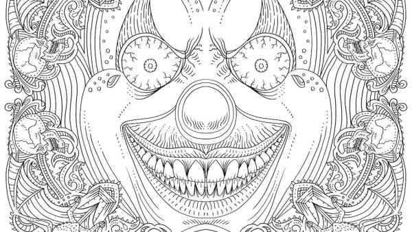 Раскраски антистресс страшные