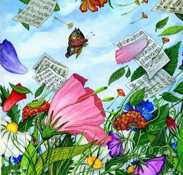 Рисунок цветочный вальс