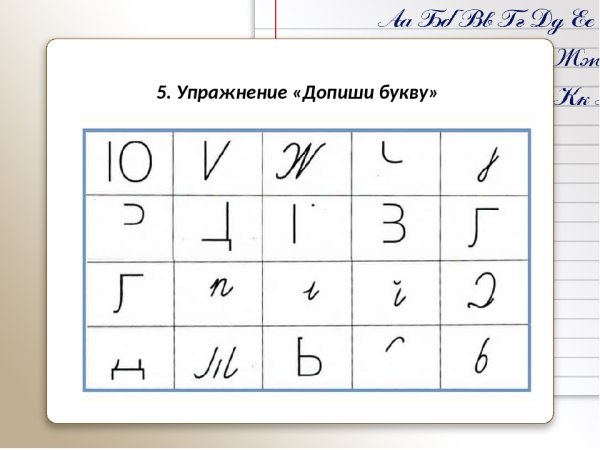Допиши букву для дошкольников