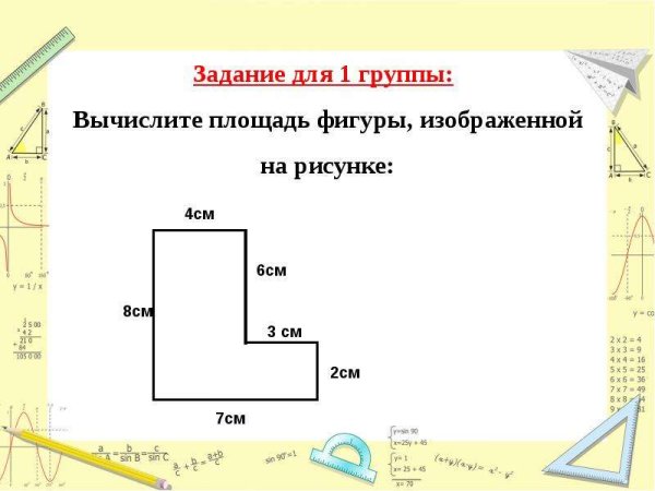 Вычислите площадь фигуры изображенной на рисунке