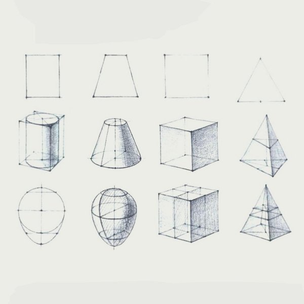 Перспектива геометрических тел