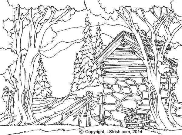 Выжигание по дереву эскизы пейзаж