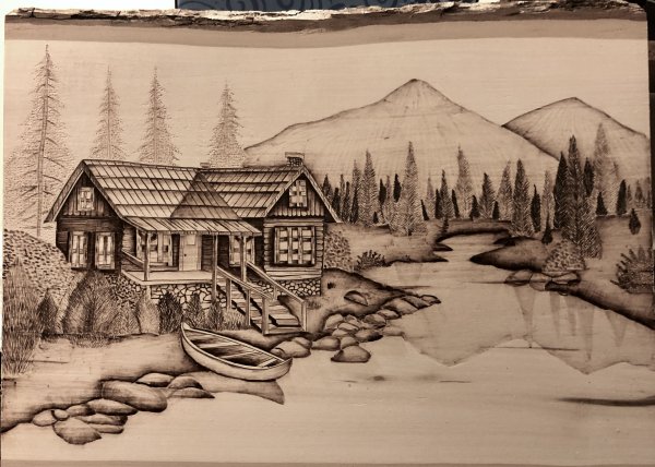 Пейзаж для выжигания