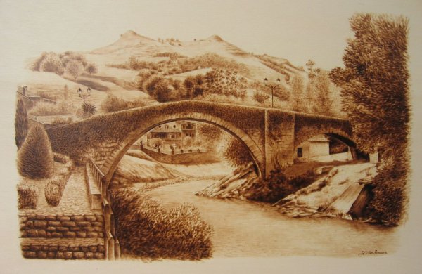 Пирография пейзаж