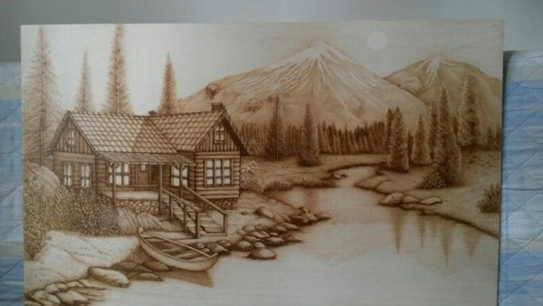 Пейзаж для выжигания