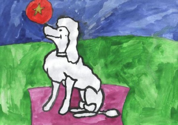 Белый пудель Куприн нарисовать