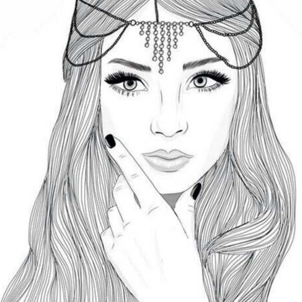 Раскраски девушки в стиле арт