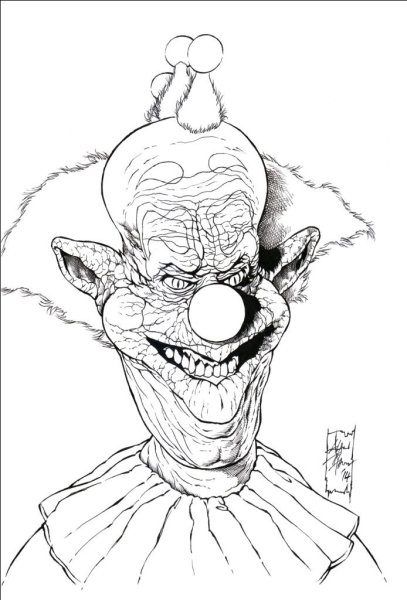 Раскраска злой клоун