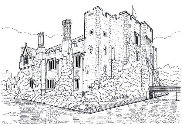 Замок снежной королевы раскраска