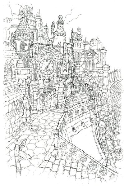 Замок раскраска для детей