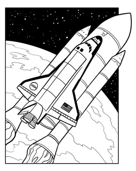 Космическая ракета раскраска