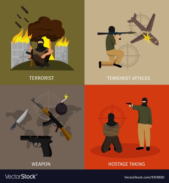 Векторные иллюстрации людей террорист
