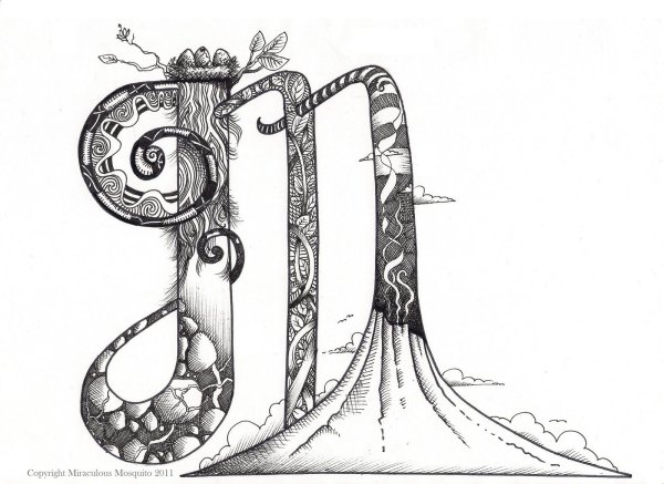 Стилизованная буква рисунок