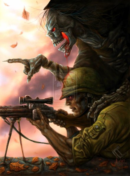 Скелет в солдатской форме