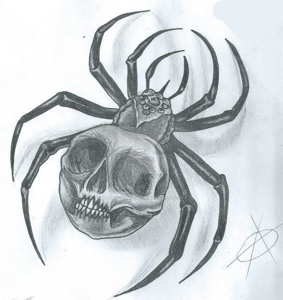 Паук поэтапное рисование