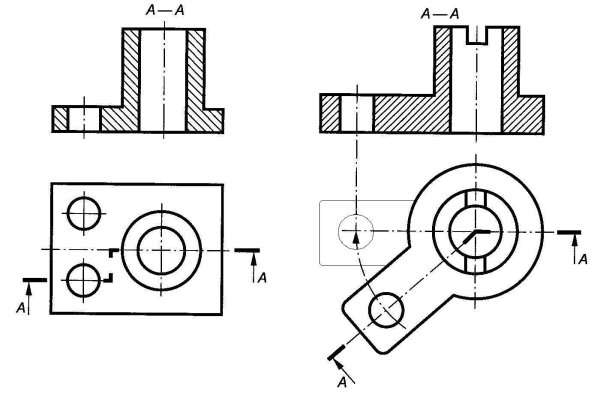 Ломаный разрез Инженерная Графика