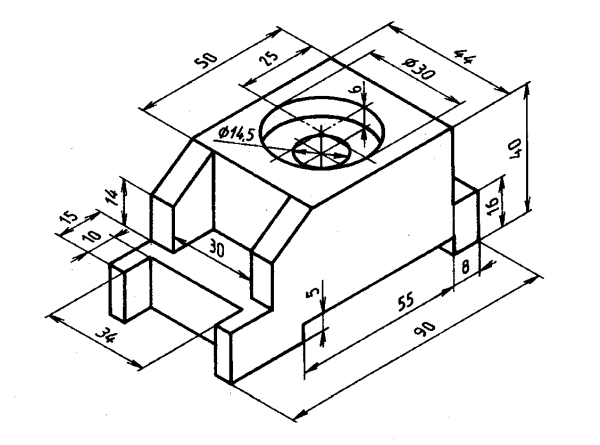 Инженерная Графика 3 вида детали и аксонометрия