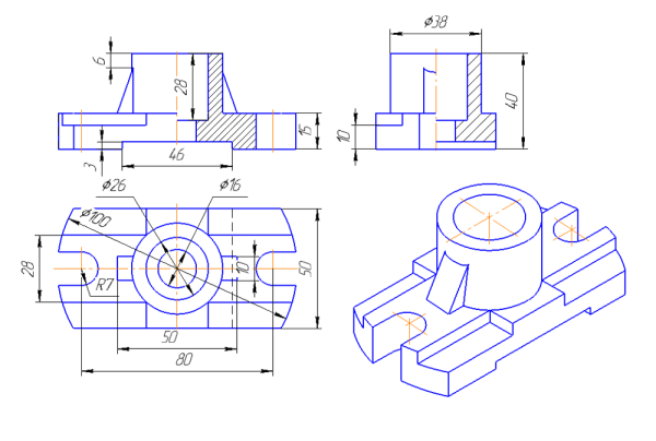 Аксонометрическая проекция масштаб