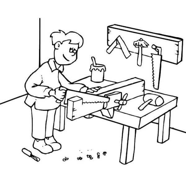 Столяр раскраска для детей