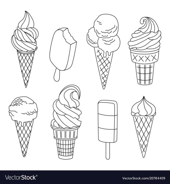 Рисунки для срисовки мороженки