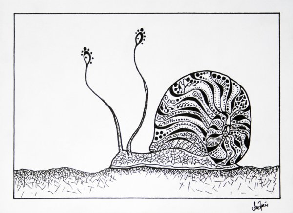 Улитка в графическом стиле