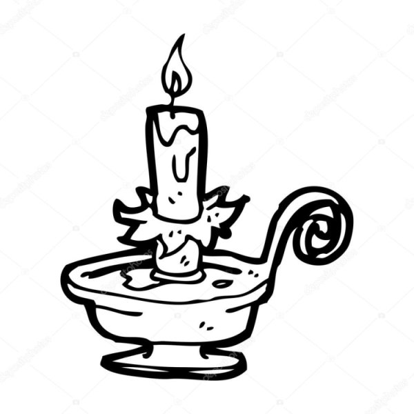 Рисование подсвечника со свечой