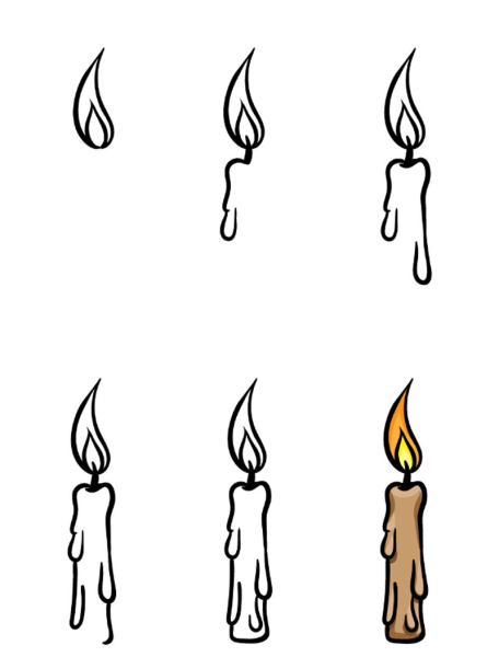 Рисунки свечи для срисовки