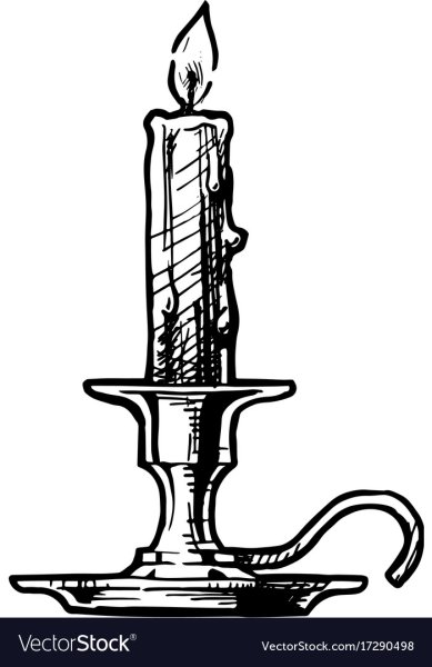 Эскиз свеча в подсвечнике