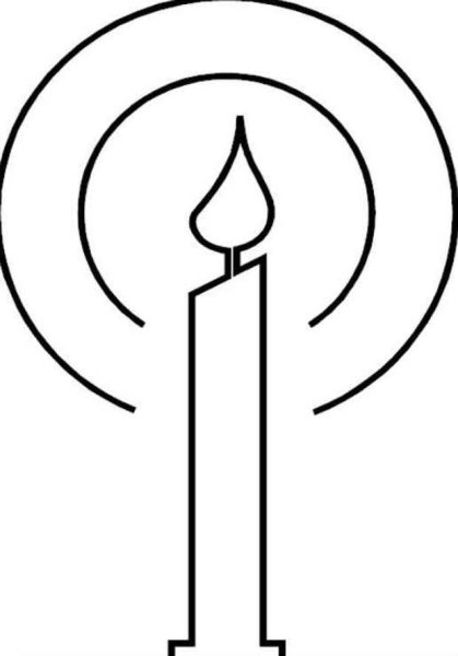 Свечка церковная рисованная