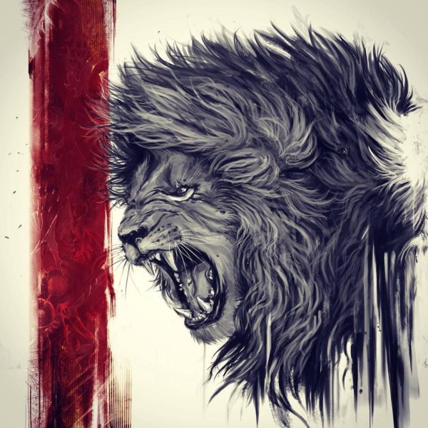 Лев арт тату
