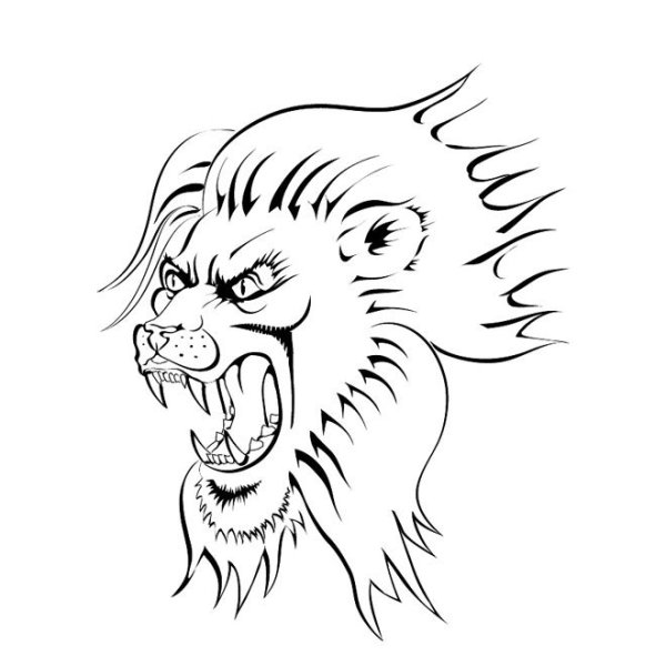 Лев с раскрытой пастью