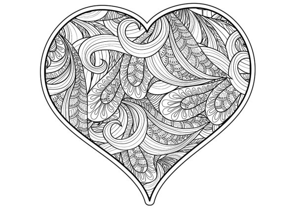 Раскраска антистресс сердечко