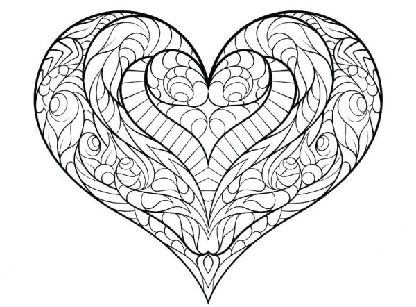 Раскраски антистресс сердце