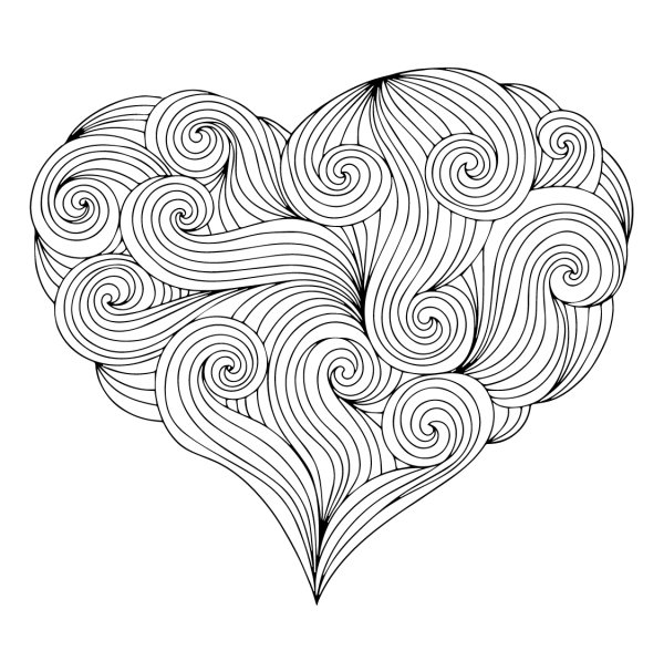 Раскраски антистресс сердце