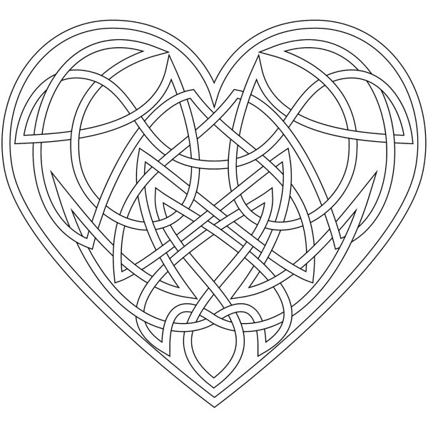 Раскраска сердечко с узорами