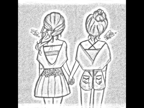 Рисунки подруги карандашом для срисовки