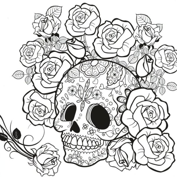 Сложные раскраски череп