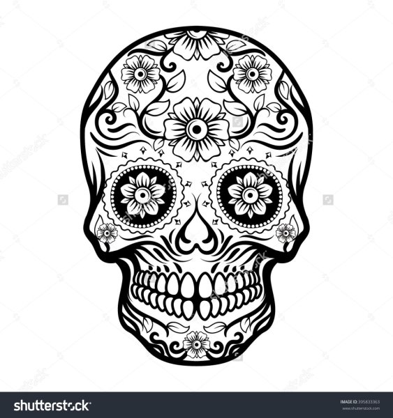 Сложные раскраски череп