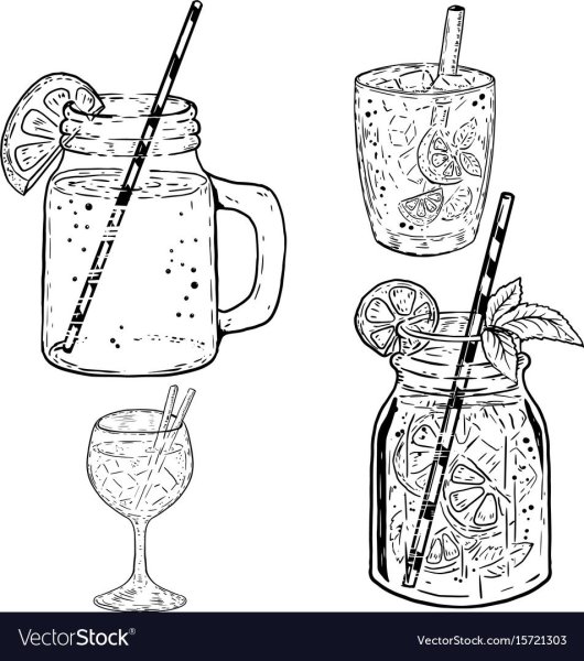 Раскраски коктейли красивые