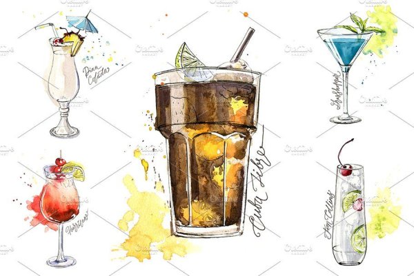 Скетчинг коктейль набросок